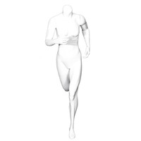 Mannequin athlétique féminin sans tête en fibre de verre, pose de course, corps entier, pour présentation de vêtements de sport