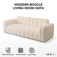 Canapé Bouclé Moderne en Gros, Style Minimaliste Français, en Velours d'Agneau, pour Appartement Compact, Mobilier de Maison