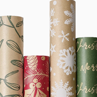 Papier d'emballage rouge pour Noël, anniversaire, festival, fleurs, papier d'emballage kraft en gros, en stock