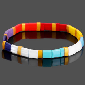 Hecha <span class=keywords><strong>a</strong></span> <span class=keywords><strong>mano</strong></span> de moda arco iris ajustable miyuki tila de pulsera de la joyerí<span class=keywords><strong>a</strong></span> al por mayor - Product Image 3
