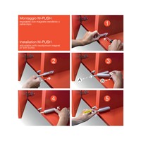 MACO 0498 M-Push Mm 37 Loquet de verrouillage Dispositif de rebond Loquet de porte d'armoire avec aimant Loquets de montage de quincaillerie d'armoire de meubles