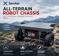 Châssis de robot robuste Senfar SFLZ800 4WS 4WD avec suspension indépendante multi-liens, capacité de 200 kg, braquage zéro pour AGV AMR et logistique sur site