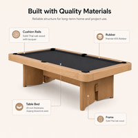 Table de billard moderne en bois massif de 7 pieds et 8 pieds, fabrication directe d'usine, OEM personnalisé