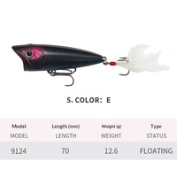 NOUVEAU Leurre Popper MAJOR 70mm 12.6g ABS, Appât Dur, 13 Couleurs, pour Achigan, Brochet, Perche