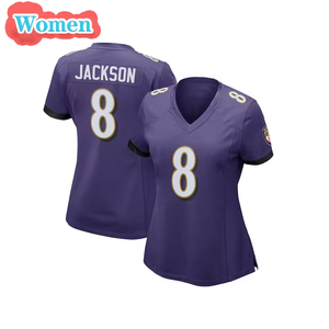 Camisetas de Fútbol Americano Estadounidense de Primera Calidad, Cosidas, al por Mayor, de las Mujeres de la NFL, con los Números 22 de Derrick Henry y 8 de Lamar Jackson - Product Image 4