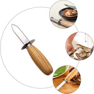 Cuchillo para Abrir Ostras de Acero Inoxidable con Mango de Madera para Herramientas de Mariscos - Product Image 2