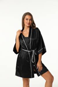 Vestaglia da Donna in Raso con Scollo a V - Abbigliamento da Notte Traspirante con Maniche, Morbido come Seta, per il Comfort Domestico - Disponibile in Magazzino USA, Vendita all'Ingrosso - Product Image 4