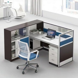 Solution de <span class=keywords><strong>bureau</strong></span> tout-en-un, moderne, écologique, en bois, modulaire, poste de travail de <span class=keywords><strong>bureau</strong></span> pour 6/8 personnes, cloisons en verre insonorisées - Product Image 1