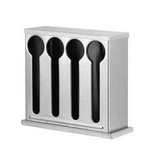 Stainless Steel Spoon <b>Storage</b> Box Square Multi Function <b>Kitchen</b> Organizer For Hotels And Restaurants - Product Image 3