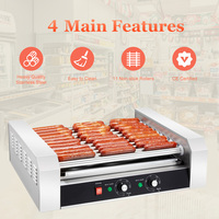 HHD11A 2200W Commercial 30-Hot Dog Grill 11-Roller avec plateau d'égouttage amovible en acier inoxydable