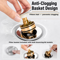 Kit de vidange flexible pour lavabo, anti-odeur, avec bouchon pop-up, filtre anti-colmatage et anti-fuite