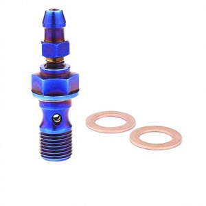 Boulon d'embrayage double trou en titane Dingtai M10, pas 1,0/1,25 mm, avec valve <span class=keywords><strong>de</strong></span> purge, boulon banjo pour étrier <span class=keywords><strong>de</strong></span> <span class=keywords><strong>frein</strong></span> <span class=keywords><strong>de</strong></span> moto - Product Image 3