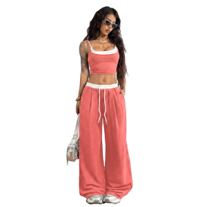 Conjunto Deportivo para Mujer, Pantalones Cortos Ajustados de Dos Piezas, 100% Algodón, Fabricación al por Mayor, Diseño Personalizado OEM - Product Image 4