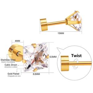 Nueva Llegada, 12 Pares/Lote de Aretes Cuadrados de Colores Variados para Niñas y Mujeres, Regalo de Joyería - Product Image 2