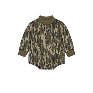 Combinaison pour bébé personnalisée à imprimé camouflage, manches longues, col montant, combinaison douce unisexe, vêtements décontractés pour bébé, automne - Product Image 3
