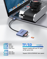 Concentradores USB 4 en 1 2026 con Lector de Tarjetas de Memoria, Adaptador USB OTG y Lector de Tarjetas SD para iPhone/iPad