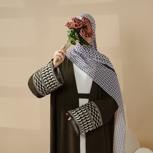 כפיה רקמה נשים רקמה רמדאן המוסלמי אבלה רמדאן שמלה פתוחה קרדיגן קימונו - Product Image 3