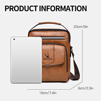 Sac à bandoulière grande capacité, sac à main rétro décontracté, ultra léger, antivol, sac messager tendance pour homme