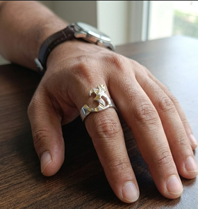 Trendy Gold Plated <b>Men</b> <b>Ring</b> Fashion Jewelry Made from Copper and Brass Classic Finger <b>Ring</b> for Wedding Party Festival Daily Wear - Product Image 4