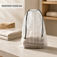 Sac à cordon en EVA givré avec logo personnalisé, pochette souple en plastique pour chaussures, vêtements, sous-vêtements, rangement de voyage et emballage