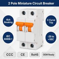 Disjoncteur miniature Wanbo-407 Wanbo 2P 6kA MCB pour boîtier de distribution et tableau de commutation