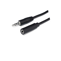 Câble audio en PVC noir femelle vers femelle, 3.5mm, usine chinoise, livraison gratuite
