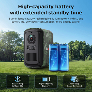 SECTEC kamera keamanan kamuflase Mini ukuran 4G kartu Sim kamera tersembunyi Mini luar ruangan PIR deteksi manusia kamera baterai surya - Product Image 3