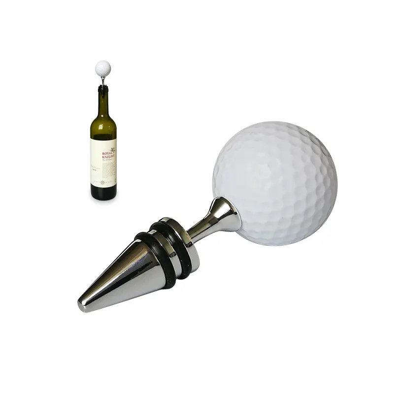 Bouchon de vin de golf logo personnalisable, ensemble cadeau tire-bouchon en métal, vente en gros