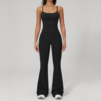 Ensemble de yoga 2 pièces respirant et extensible pour femmes, pantalon évasé à séchage rapide, tenue de sport décontractée pour la course à pied, la salle de sport, style 2551