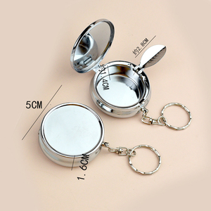 Cendrier de voiture rond en céramique sans fumée promotionnel, porte-clés personnalisable, portable, double couche, mini, cadeau d'affaires/entreprise utile - Product Image 2