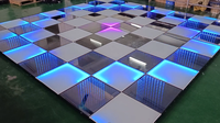 ADZ Mirror Party Stage Light up Dancing Floor Azulejos Boda al aire libre 3D Magnetic Led Dance Floor