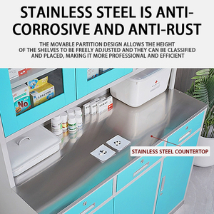 Thép không gỉ hiện đại Tủ hồ sơ kim loại tủ thuốc hoạt động bàn cho phòng khám y tế di chuyển ngoài trời trường tầng hầm - Product Image 2