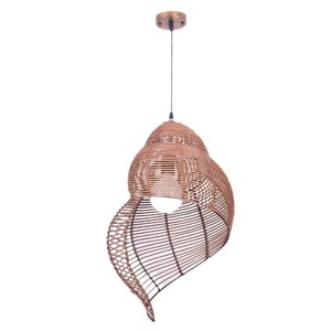 Bamboo Woven <b>Lantern</b> Pendant Light Round E27 Led Single Head Chandelier For Restaurant Bar Leisure Venues - Product Image 3
