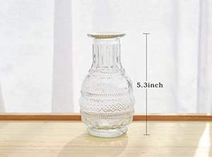 Pot à bourgeon transparent côtelé en vrac décoratif de mariage personnalisé en gros rond nordique petit mini cylindre <span class=keywords><strong>vase</strong></span> à fleurs en verre transparent - Product Image 3