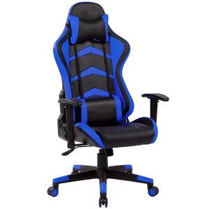 Precio barato ofertas personalizadas PU cuero Scorpion Pro negro y azul silla de oficina de cuero sillas de juego PC silla gamers para comedor