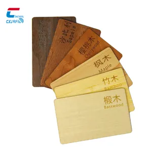 Eco-friendly 13.56Mhz Wooden RFID Key Card Mifare 1K Classic RFID Waterproof Key Bamboo Card For Hotel
