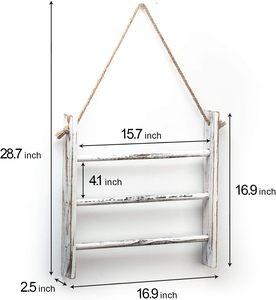 Porte-échelle en <span class=keywords><strong>bois</strong></span> à 3 niveaux pour essuie-mains et couvertures pour salle de bain ou salon - Product Image 2