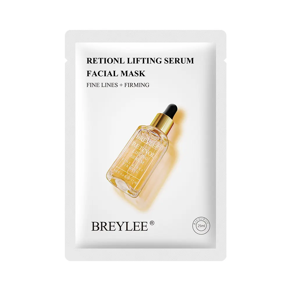 BREYLEE all'ingrosso retinolo Lifting siero maschera facciale Anti invecchiamento dissolvenza linea sottile foglio maschera