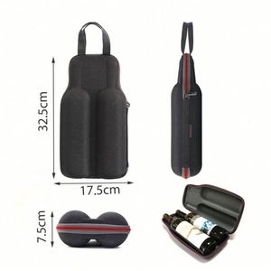 Sac cadeau en cuir PU personnalisé pour vin, porte-champagne, étui de rangement, sac isotherme antichoc pour vin, valise de voyage pour bouteille de vin en EVA - Product Image 4