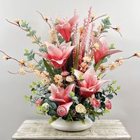 Ensemble de Décoration Haut de Gamme pour Table de Salon et Salle à Manger, Fleurs Artificielles Réalistes et Douces, Ornements Faits Main pour Nouvelle Maison et Hôtel Moderne