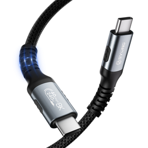 Câble vidéo USB C SYONG avec gaine en nylon, câble Thunderbolt 4, câble USB4.0, <span class=keywords><strong>transfert</strong></span> <span class=keywords><strong>de</strong></span> données 40 Gbps, alimentation 240 W, alliage d'aluminium - Product Image 2