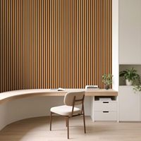 Panneau mural acoustique en bois MF, design enroulable, 95,3x23,8 pouces, insonorisant, pour salon, colonnes, couloir, courbes