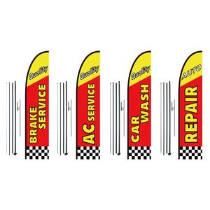 Kit de bandera de plumas publicitarias para reparación de automóviles de 16,3 pies, banderas y postes de Swooper para letreros de patio y césped - Product Image 1