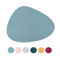 Ensemble de dessous de plat et de tapis de table ovales en silicone imperméable, texture cuir lourd, caoutchouc souple, tapis de table antidérapants