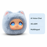 Jouet en peluche intelligent AI avec yeux lumineux et fonction vocale 4G ESIM, rembourrage en coton PP, 7,5 cm, unisexe, pour enfants de 5 à 7 ans, cadeau