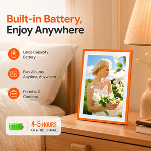 Cadre <span class=keywords><strong>photo</strong></span> numérique intelligent avec écran tactile Wi-Fi HD de 10,1 pouces, contrôle à distance par application, lecture vidéo, prise en charge MP3, horloge et batterie intégrée - Product Image 2