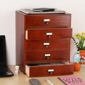 Organizador de Escritorio de Madera Personalizado con 5 Cajones para Sala de Estar y Cocina - Product Image 4