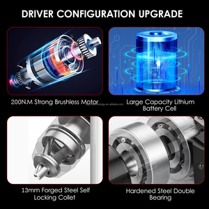 Máy khoan búa điện không chổi than 21V 200Nm 2150 vòng/phút, tua vít không dây, pin 6000mAh, máy khoan tua vít điện mini - Product Image 3