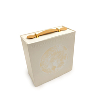 Boîte-cadeau de luxe en cuir, à main, avec motif gravé, impression de qualité, pour festival, dessert, gâteau, mooncake, personnalisation