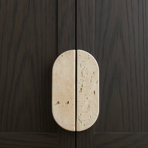 RF-Natural Stone <strong>Marble</strong> Italian Light Luxury Vintage Cabinet &amp; Wardrobe Door <strong>Handles</strong> Yellow Travertine From China - Product Image 6